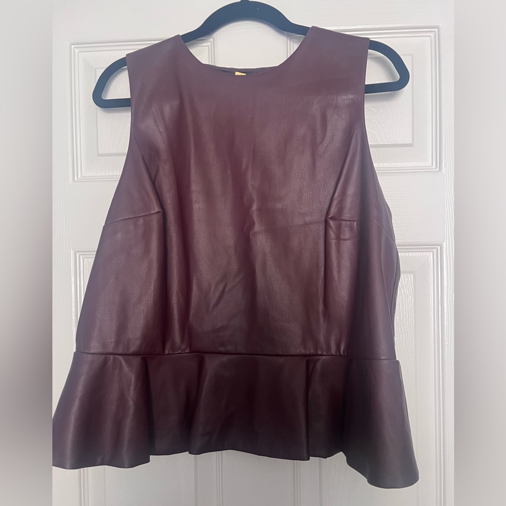 Express faux leather peplum top